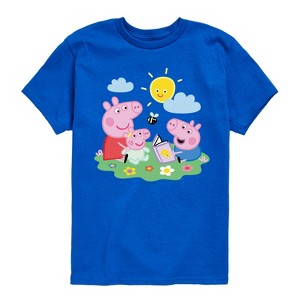 Boys' - Peppa Pig - Peppa George Baby Reading Short Sleeve Graphic T-Shirt - 1 of 4
