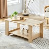 NicBex 2-Tier Rectangle Coffee Table Center Dining Table with Open Shelf for Living Room - 2 of 4