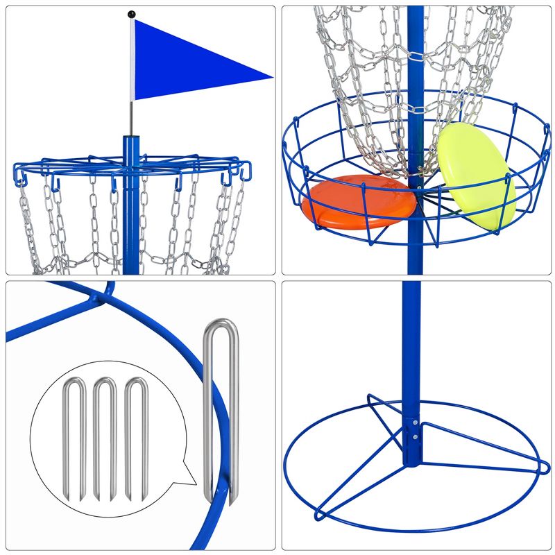 Yaheetech 12-Chain Disc Golf Basket Portable Metal Flying Disc Golf Practice Basket, 5 of 9