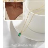 Emerald Birthstone Necklace, 14K Gold Plated Dainty Pendant for Women & Mothers, Green Cubic Zirconia Birthday Gift Jewelry - 3 of 4