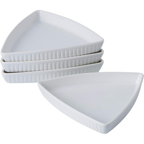 Bruntmor 6 White Plate Set of 4, Ceramic Dinner Plates Microwave Safe, 6 -  Set of 4 - Kroger