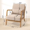 XIYUYEU Linen Accent Chair with High Backrest,Mid-Century Modern Upholstered Living Room Chairs for Living Room - 3 of 4