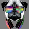 Women's Design By Humans Rainbow Beat DJ Pug By clingcling Racerback Tank Top - 2 of 3