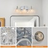 17" Nickel Finish Vintage Crystal Vanity Light - Elegant 3-Light Bathroom Mirror Fixture with Clear Glass Shades (No Bulbs) - 4 of 4