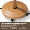 Crestlive Products Patio Umbrella Base with 4 Wheels 55lbs Round Heavy Duty Concrete Stand for Outdoor Market Umbrella - 4 of 4
