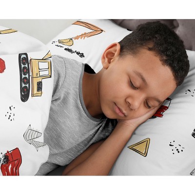 Sweet Jojo Designs Full/Queen Comforter Bedding Set Construction Truck Red Blue and Grey 3pc — фото 4