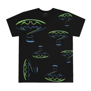 Batman Forever Batman & Riddler Repeat Logo Crew Neck Short Sleeve Black Adult T-shirt - 1 of 4