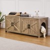 VEVOR Cat Litter Box Enclosure for 2 Cats, Litter Box Furniture Hidden with Double Rooms, Wooden Cat Box Cabinet, 47.2"L x 18.5"W x 19.7"H, Greige - 2 of 4