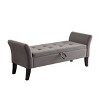 NicBex Modern 51.5" Velvet Fabric Storage Bench with Curved Arms for Bedroom and Living Room - 3 of 4