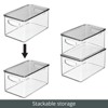 mDesign Plastic Deep Kitchen Storage Bin Box, Lid/Handles, 6 Pack, Clear/Gray - 3 of 4