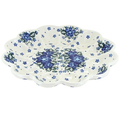 Blue Rose Polish Pottery Melanie Egg Plate