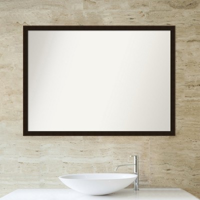 Espresso Brown Full Length Wood Bathroom Vanity Mirror