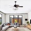 52" Crystal Shade Ceiling Fan Lamp, 3 Speed, 4 Timing, 5 Reversible Blades Crystal Ceiling Fan, 5PCS*E12 (No Include Bulb) ¨C Hand Pull Chain - 3 of 4
