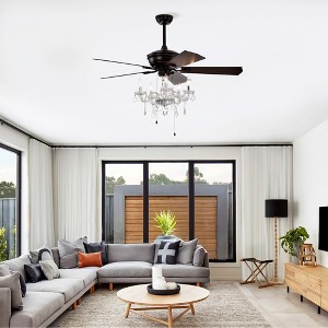 Gulches 52'' Crystal Shade Ceiling Fan Lamp - 1 of 4