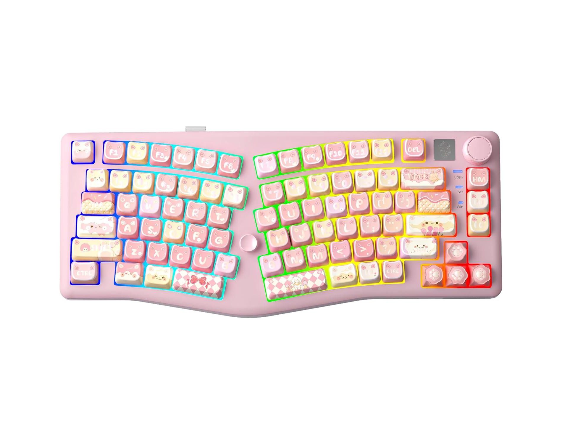AULA LEOBOG A75 Alice Layout Mechanical Gaming Keyboard - Tri-Mode Wireless, Ergonomic Gasket Mount, Hot-Swappable