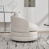 Okak Modern Round Swivel Barrel Accent Chair with Armrests & Pillow,Chenille Upholstered Club Chair for Living Room,Bedroom,Office - 4 of 4