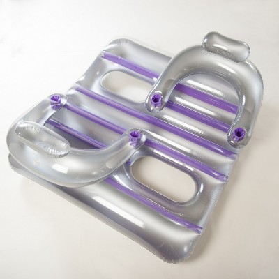 Swimline 66" Water Sports Inflatable Face-To-Face Dual Air Mattress 2-Person Pool Float - Purple/Gray