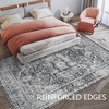 Washable Rug Distressed Vintage Medallion Rug with Non Slip Backing - 3 of 4