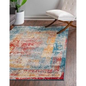 Unique Loom Rosso Cavalli Border Indoor Woven Area Rug - 1 of 4