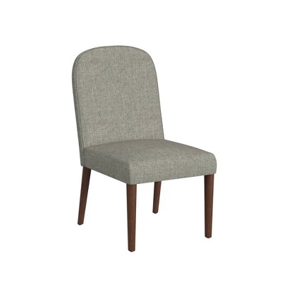 Gray Upholstered Side Chair with Wood Legs