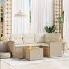 vidaXL Garden Sofa Set Beige PE rattan Medium Water-resistant materials - 2 of 4