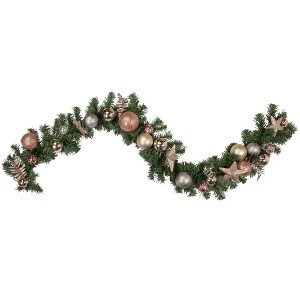 Northlight Pine with Stars and Ornaments Artificial Christmas Garland - 6' x 12" - Unlit - 1 of 2