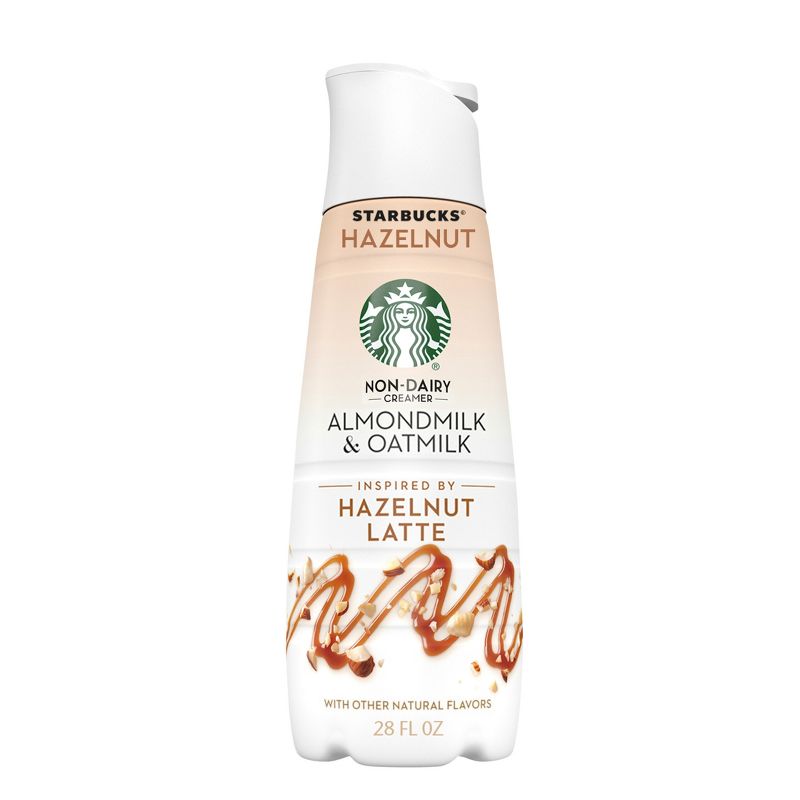 Starbucks Almond Milk and Oat Milk Hazelnut Latte Coffee Creamer - 28 fl oz, 1 of 9