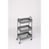 DOMETOUR 3 Tier Small Rolling Cart Metal Utility Storage Organizer Kitchen Trolley Bathroom Laundry Room Bar Office Shelves - 4 of 4