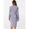 INSPIRE CHIC Women's Business Long Sleeve Notched Lapel Peplum Blazer Pencil Skirt Suit Set 2 Pcs - 3 of 4