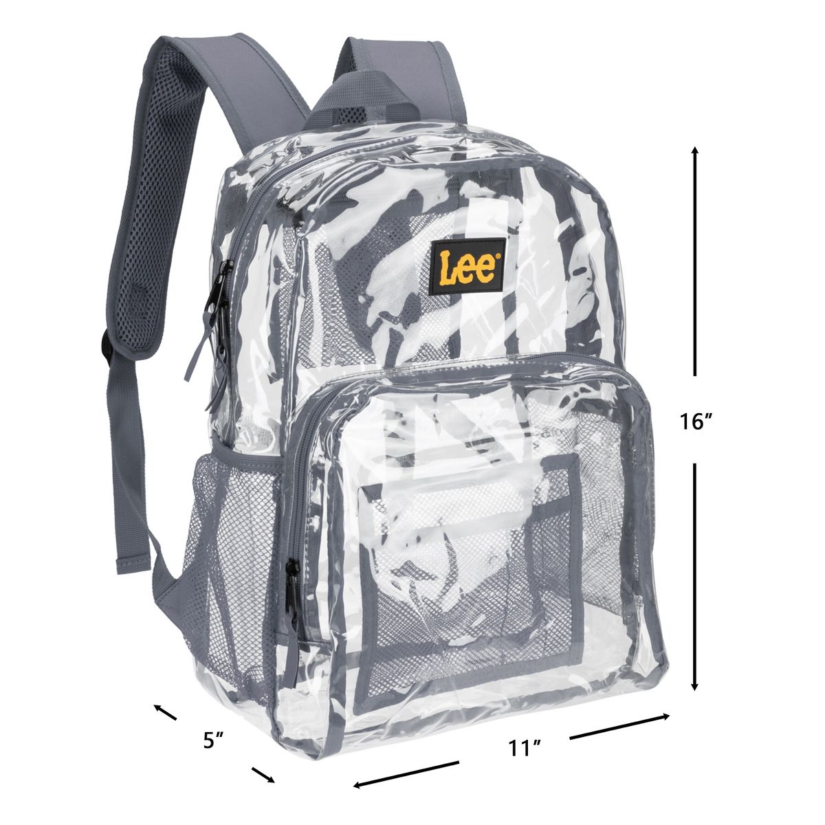 Lee 16" Clear Laptop Backpack for Adult Teen Kid, Water-Resistant Clear Bags for School Travel Stadium Concert, TSA-Compliant Clear Bag Policy - thumbnail 10