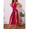 INSPIRE CHIC Women's Plung Deep V Starfish Buckle Halter Tops Long Skirt Cover Up Swimwear Bathing Suits Bikini Sets 2 Pieces - 3 of 4