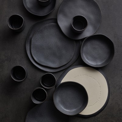 Gray Ceramic 32-Piece Dinnerware Set for 8