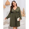 Clearlove Women's 2025 Plus Size Casual Dress V Neck Long Sleeve Dress Maxi Dresses with Pockets - 2 of 4