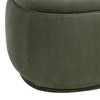 Jennifer Taylor Home Bauble 35" & 26" Rounded Pebble Storage Ottomans, Set of 2, Sage Green & Earthy Yellow Microfiber Velvet - 3 of 4