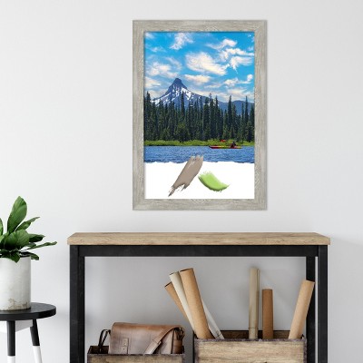 Dove Greywash Narrow Rustic Wood Wall Picture Frame