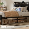 Twin Size Metal Smart Bed Frames with Upholstered Headboard, LED Lights, USB Ports and Outlets, Storage Shelves & Underbed - 2 of 4