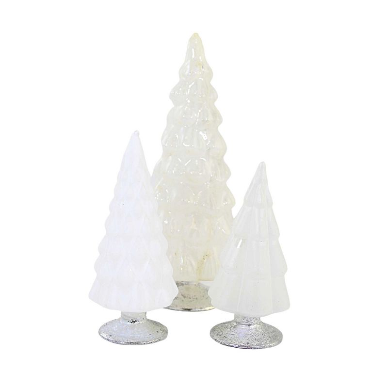 7.0 Inch Small White Hue Trees Christmas Wedding Decor Village Mantle Decorate Tree Sculptures, 1 of 4