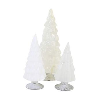 7.0 Inch Small White Hue Trees Christmas Wedding Decor Village Mantle Decorate Tree Sculptures
