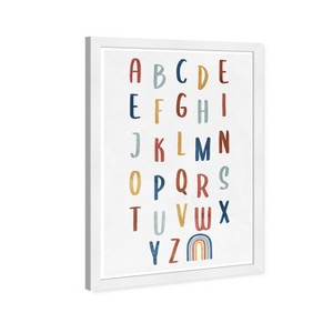 13" x 19" Rainbow Alphabet Motivational Quotes Framed Wall Art White - Olivia's Easel: Modern Decor, Plastic Frame, Wire Mount - 1 of 4