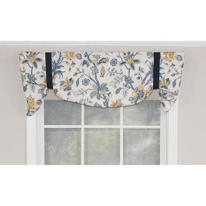 RLF Home Gianna Suspender 3" Rod Pocket Ribbon Tie Window Valance, 50" x 17" - 1 of 4