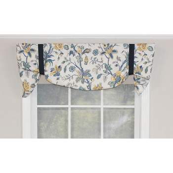 Gianna Suspender 3in Rod Pocket Ribbon Tie Window Valance 50in x 17in by RLF Home