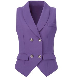 INSPIRE CHIC Women's Lapel Collar Dressy Versatile Racerback Waistcoat Suit Vest - 1 of 4
