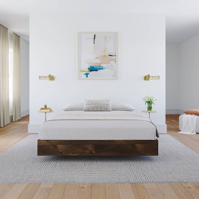 Truffle Brown Full/Double Modern Platform Bed with Engineered Wood Frame
