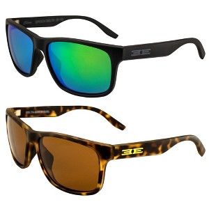 2 Pairs of Epoch Eyewear Delta Sunglasses with Green Mirror, Brown Lenses - 1 of 4