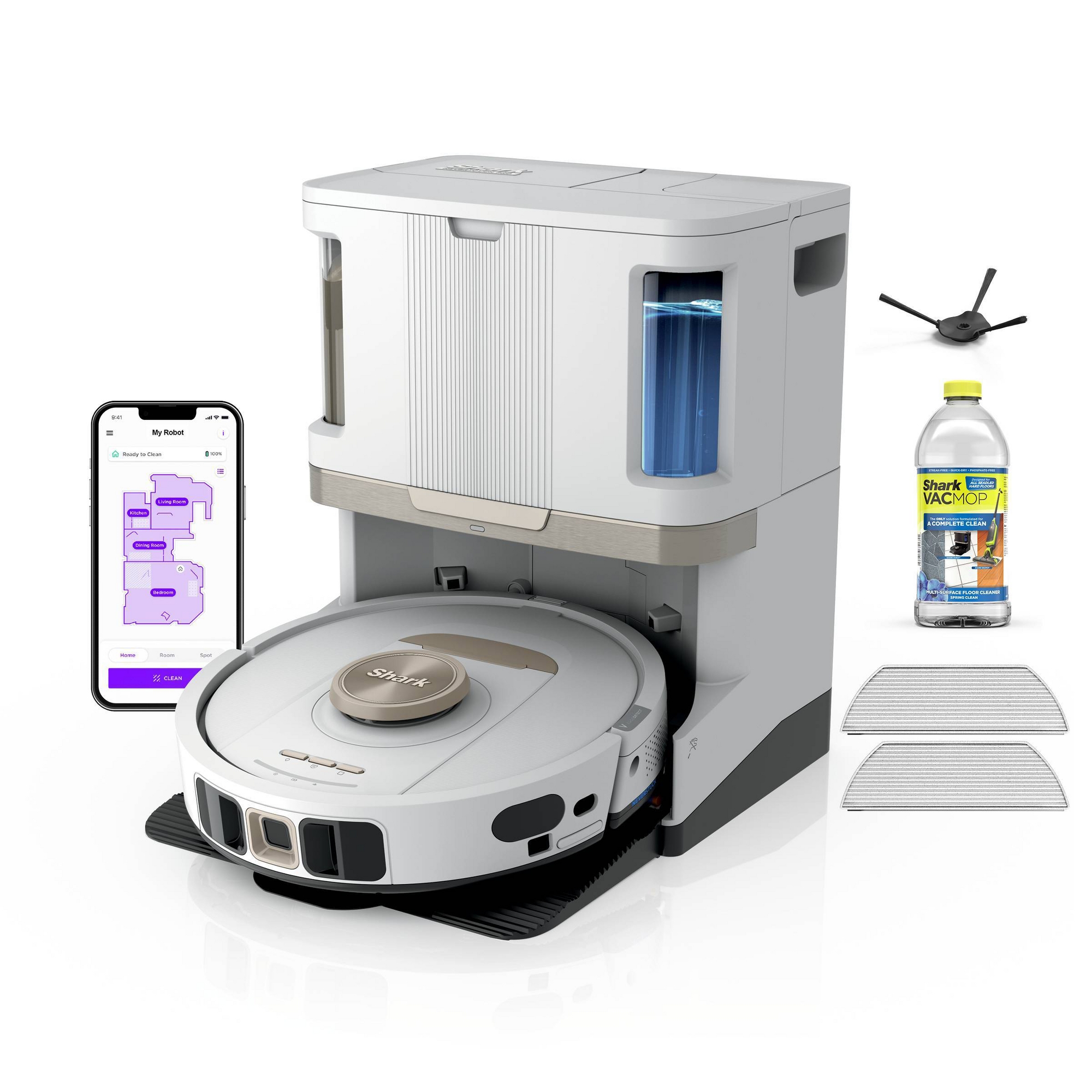 Shark Stratos 2-in-1 Robot Vacuum & Mop RV2710ZE 9" Cleaning Path Black