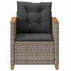 vidaXL Patio Chair with Cushions Gray Poly Rattan - 4 of 4
