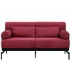 Modern 59" Two Seater Couch, Chenille Loveseat Sofa with USB Ports, Cylindrical Armrests and Steel Frame for Living Room or Apartment - Cuddlewood - 3 of 4