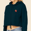 Dalix Strawberry Embroidered Fleece Cropped Hoodie Cold Fall Winter Women - 4 of 4