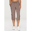 RBX Active Women's Lightweight Quick Drying Capris Adjustable Leg/Inseam Stretch Woven Workout Hiking Cropped Jogger Pants with Pockets - 3 of 4