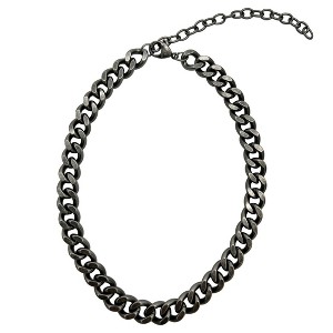 Adornia Tarnish Resistant Oxidized Silver Curb Chain Necklace - 1 of 2